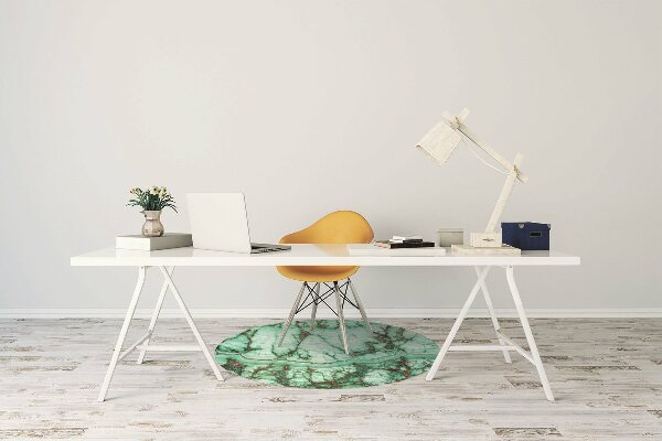 Desk chair mat Marble turquoise