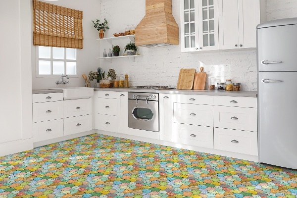 Vinyl flooring wall tiles Colorful cats