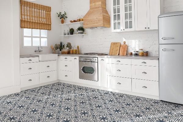 Vinyl tiles Oriental gray pattern