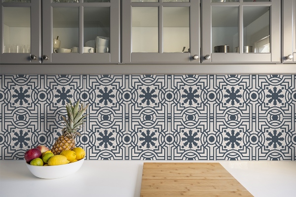 Vinyl tiles Oriental gray pattern