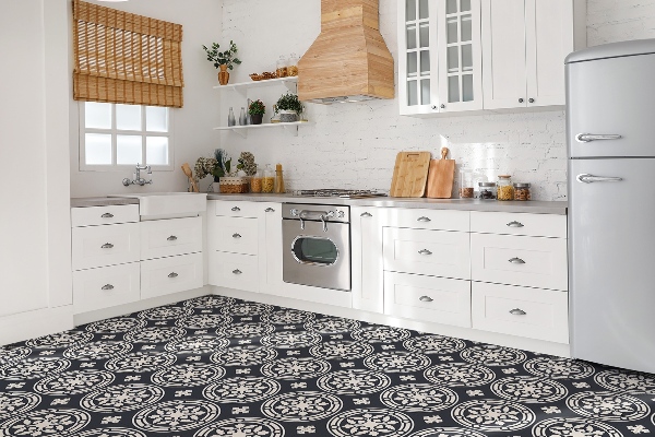 Vinyl tiles Arabic black pattern