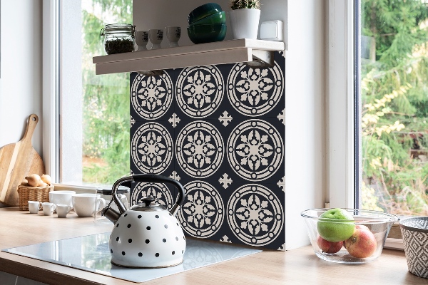 Vinyl tiles Arabic black pattern