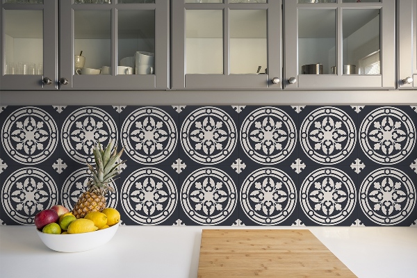 Vinyl tiles Arabic black pattern
