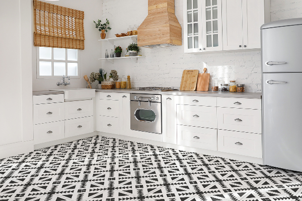 Vinyl tiles Triangles and squares
