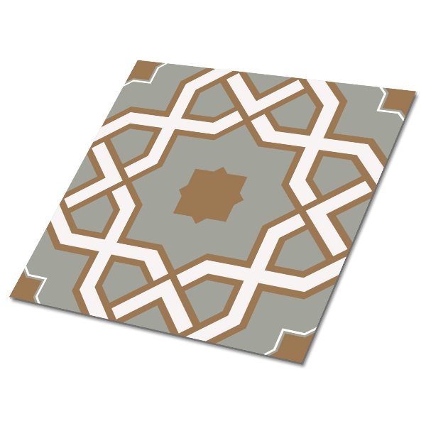 Self adhesive vinyl tiles Geometric brown pattern