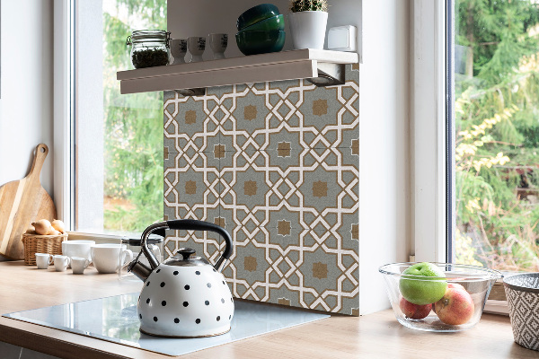 Self adhesive vinyl tiles Geometric brown pattern