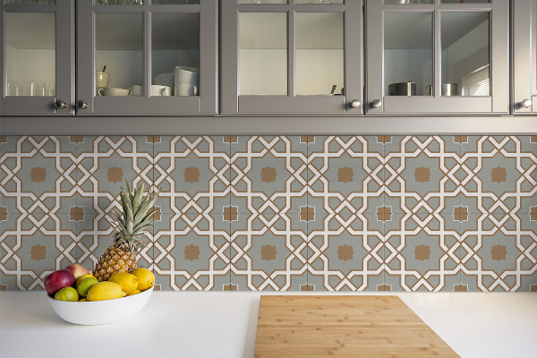 Self adhesive vinyl tiles Geometric brown pattern