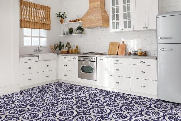 Self adhesive vinyl tiles Peacock feathers