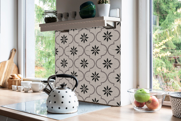 Self adhesive vinyl tiles Arabic flower pattern