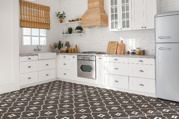 Self adhesive vinyl tiles Oriental theme