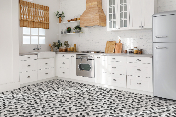 Vinyl tiles Marble herringbone