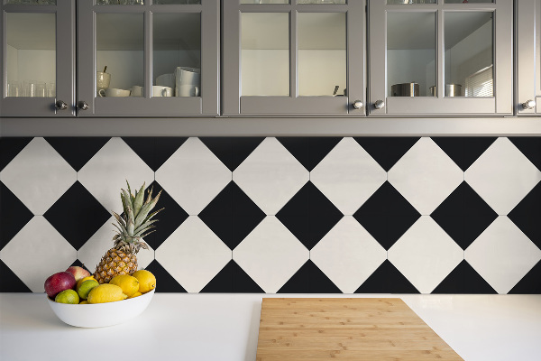 Vinyl floor wall tiles Black rhombus