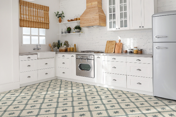 Vinyl floor wall tiles Geometric beige pattern