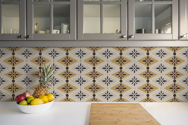 Vinyl floor wall tiles Colorful floral pattern