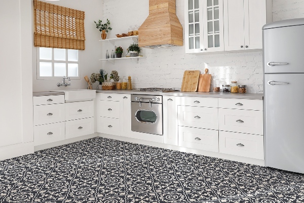 Vinyl flooring wall tiles Oriental gray theme