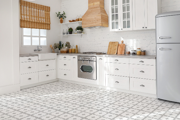 Vinyl flooring wall tiles Geometric gray circles