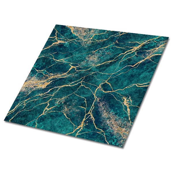 Vinyl tiles on wall floor Green Malachite