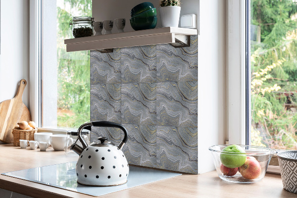 Vinyl tiles on wall floor Marble waves
