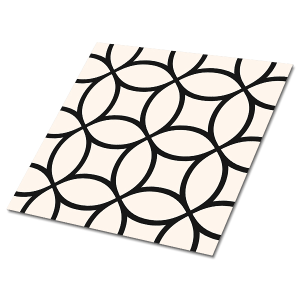 Vinyl tiles on wall floor Geometric circles