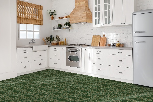 Vinyl tiles on wall floor Abstraction of leaves