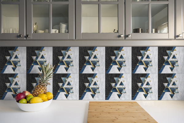 Vinyl tiles on wall floor Geometric colorful abstraction