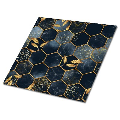 Sticky vinyl tiles Leaves and hexagons