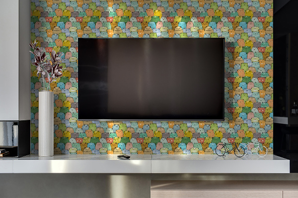 Bathroom wall panel Colorful cats