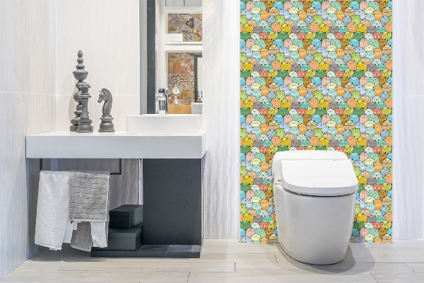 Bathroom wall panel Colorful cats