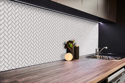 TV wall panel White herringbone