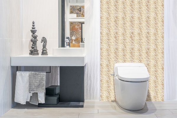 Bathroom wall panel Golden leaves