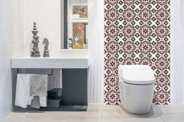 Bathroom wall panel Arab flowers
