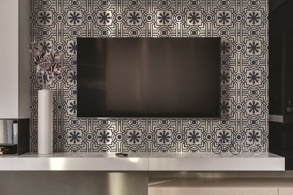 Bathroom wall panel oriental pattern