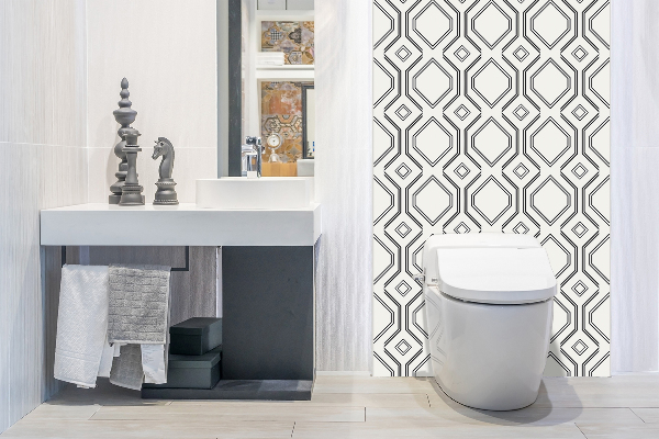 Bathroom wall panel Geometric lines
