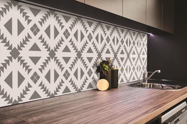 Bathroom wall panel Squares and triangles