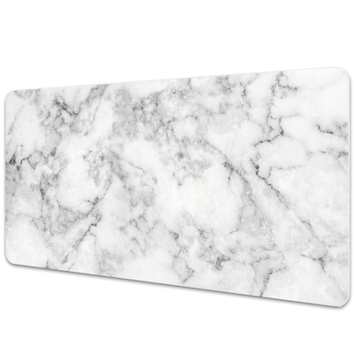Large desk pad PVC protector white marble