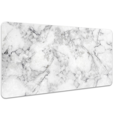 Large desk pad PVC protector white marble