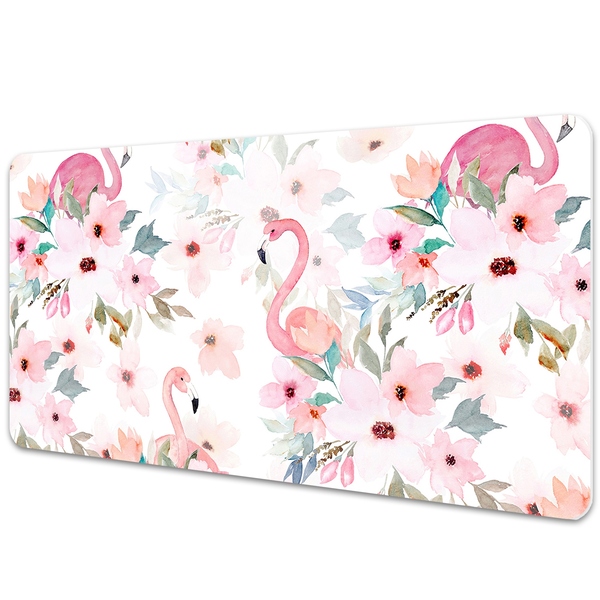 Desk pad Flamingos flowers