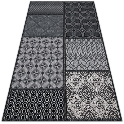 Outdoor mat for patio mix of patterns