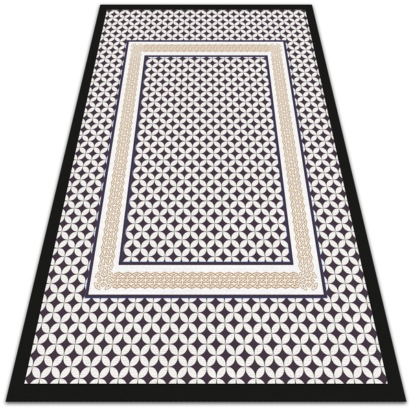Vinyl floor rug geometric braid
