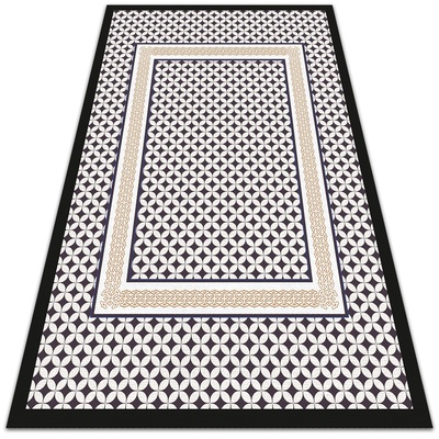 Vinyl floor rug geometric braid