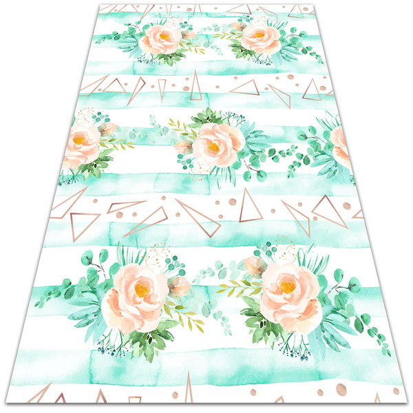 Fashionable vinyl rug abstract forms